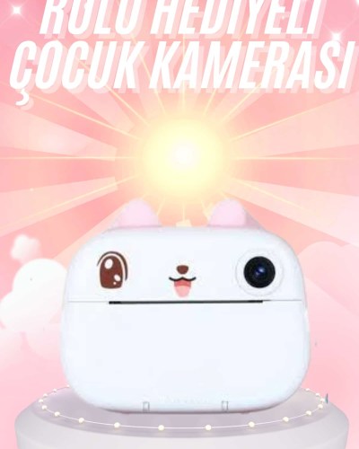 Çocuklara Özel Şirin Tasarımlı Mini Fotoğraf Yazıcısı 3 Adet Rulo Hediyeli