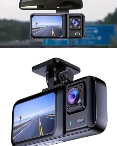 1080p Sürüş Kaydedici 2 İnç Araç Araba Ön İç Arka DVR IPS Ekran