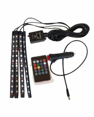 12 Ledli RGB Işıklı Araç Içi Ayak Altı Led Oto Ampul Kumandalı 7 Renk