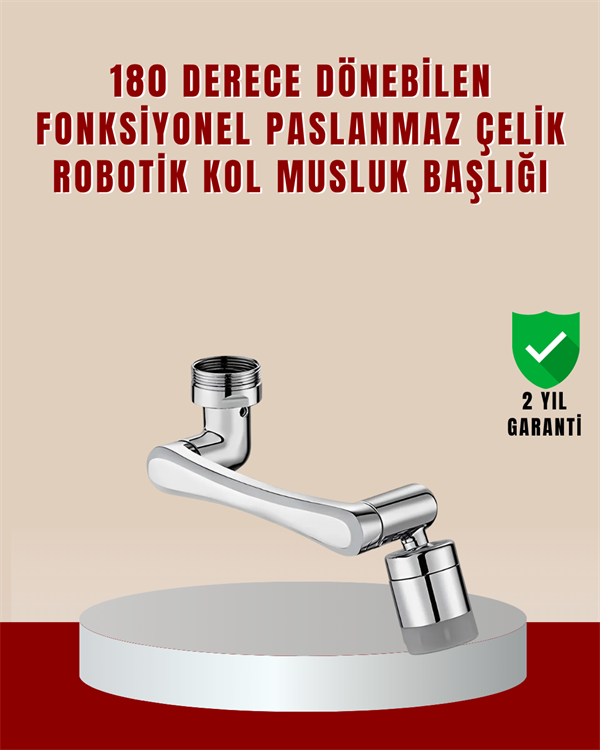 180Â° Dönebilen Robotik Kollu Musluk Başlığı "“ 2 Modlu Su Akışı ve Kolay Montaj