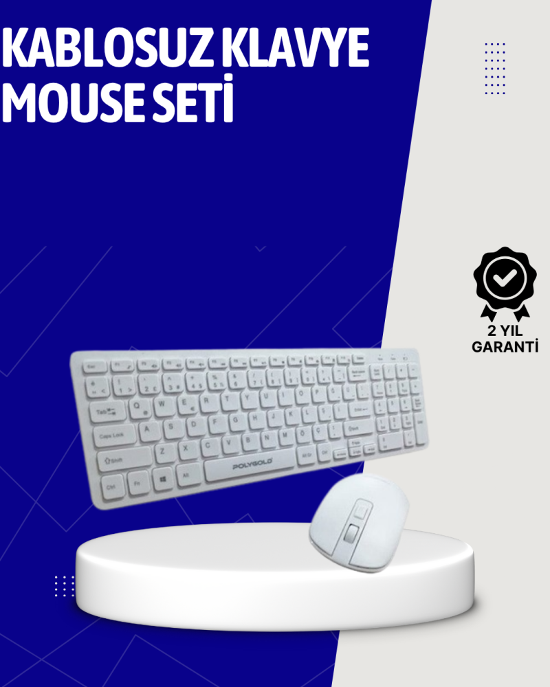 Klavye Mouse Seti Sessiz Kablosuz Türkçe TV  PC Uyumlu