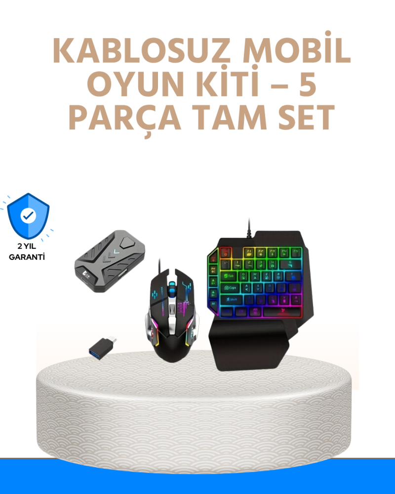 Bluetooth 5.3 Mobil Oyun Kiti – PUBG ve CODM İçin 5 Parça Set