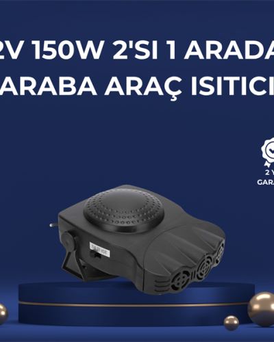 3'ü 1 Arada Araç İçi Isıtıcı Fan | 12V Prizli, Buz Çözücü, Temiz Hava ve Hızlı Isıtma Özellikli