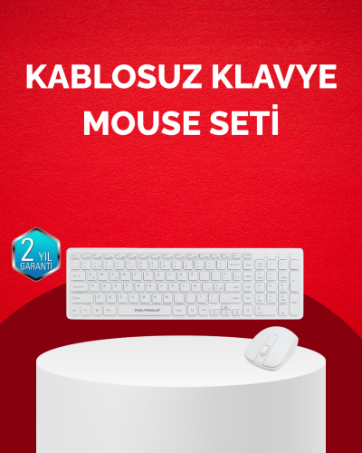 Tam Boy Kablosuz Klavye Mouse Seti - Gelişmiş Bağlantı ve Sessiz Performans