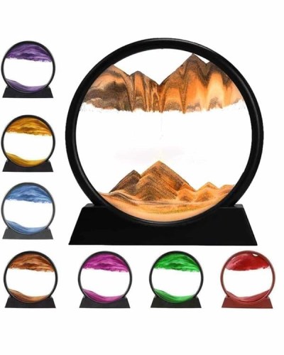 7 Inç Mavi Orta Boy Dekoratif Yuvarlak Şık Kum Tablosu Modern Dekoratif Süs