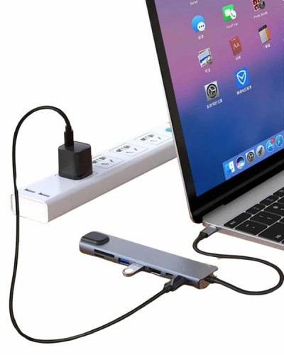 8 Port Çoklayıcı Macbook Ile Uyumlu Çoğaltıcı Type-C dönüştürücü TF SD kart