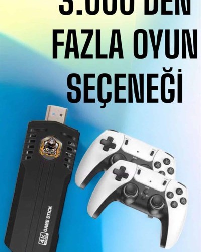 8K Android TV Gme Stick Video Oyun Konsolu Aile Retro 35000 Oyunlu Çift Kollu