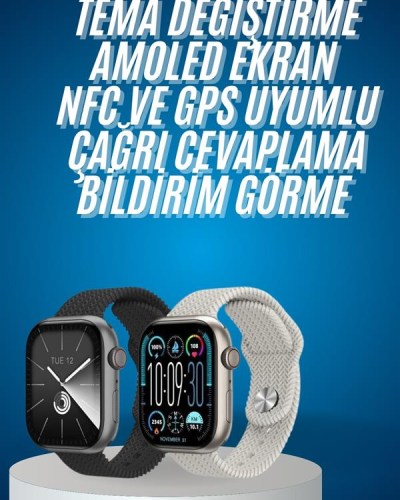 Akıllı Kol Saat Amoled Ekran Android ve İOS Uyumlu Arama Konuşma
