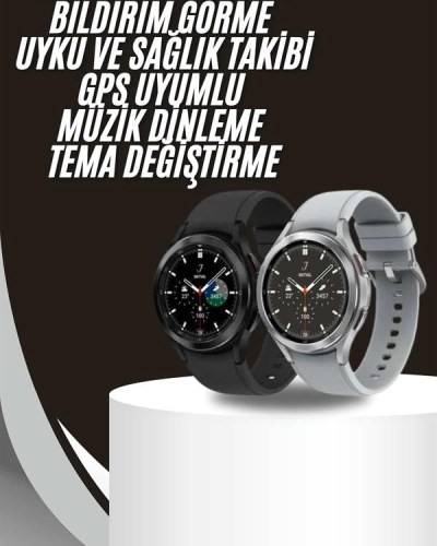 Akıllı Saat Bluetooth Bağlantılı Yuvarlak Ekran Plastik Kordonlu