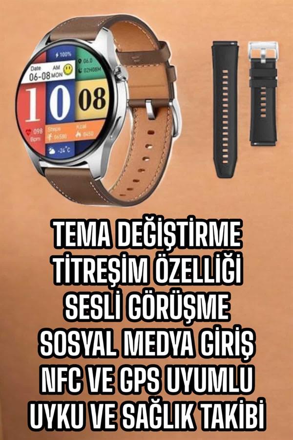 Akıllı Saat Çok Fonksiyonlu Yeni Nesil Bluetooth Bağlantılı Sesli Görüşme - Görsel 3