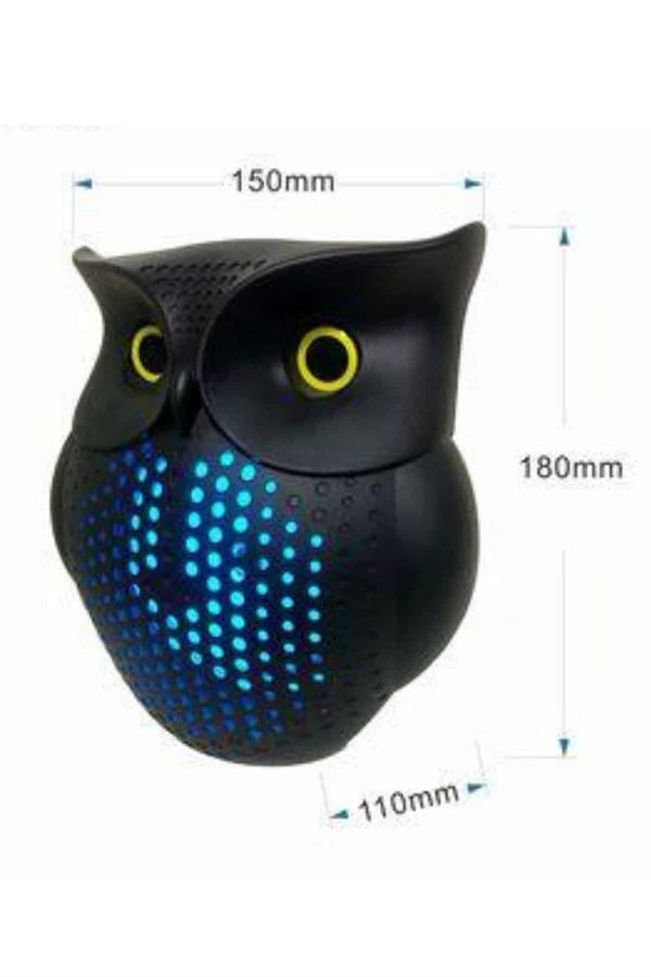 Baykuş Görünümlü Işıklı Bluetooth Speaker Bluetooth Hoparlör - Görsel 3