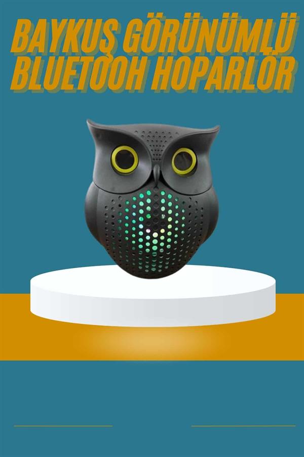 Baykuş Görünümlü Işıklı Bluetooth Speaker Bluetooth Hoparlör - Görsel 2