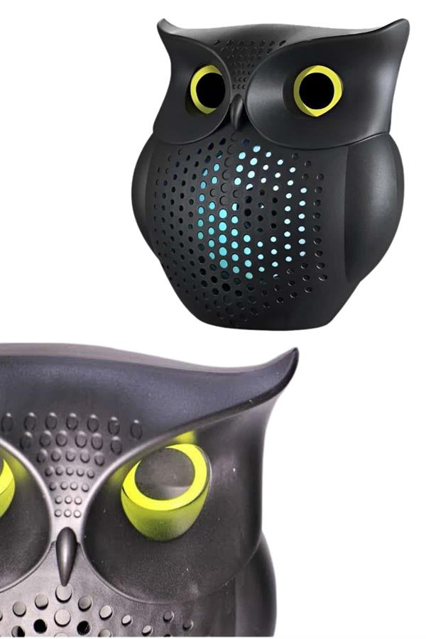 Bluetooth Hoparlör TWS Kablosuz RGB Işıklı Dekoratif Taşınabilir Baykuş - Görsel 4