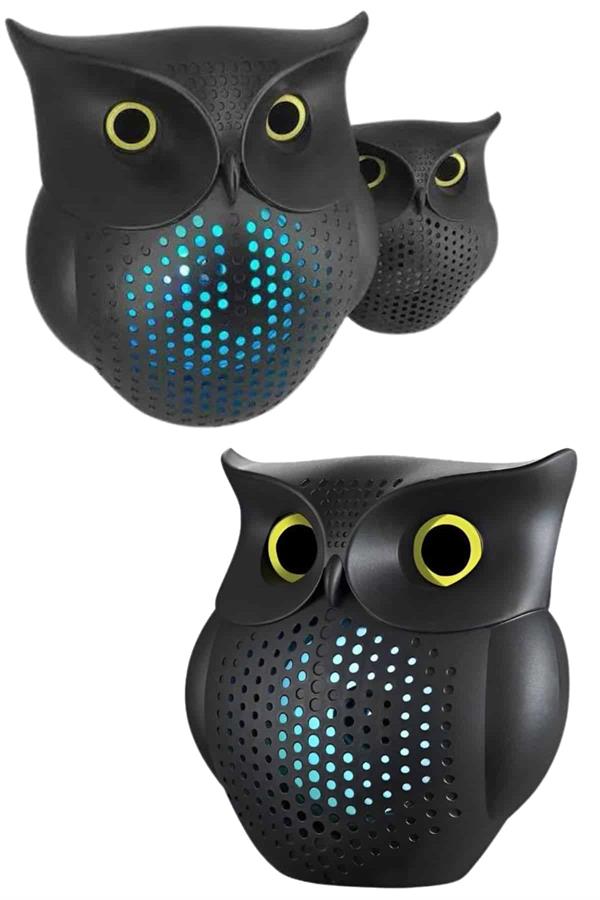 Bluetooth Hoparlör TWS Kablosuz RGB Işıklı Dekoratif Taşınabilir Baykuş - Görsel 5