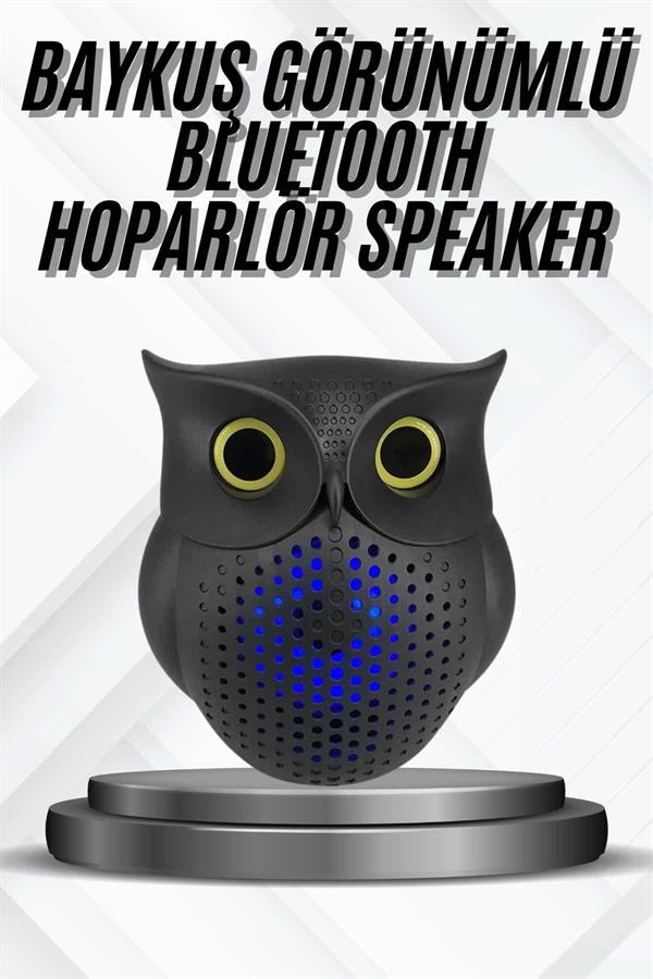 Bluetooth Hoparlör TWS Kablosuz RGB Işıklı Dekoratif Taşınabilir Baykuş - Görsel 2