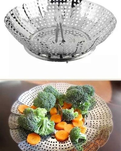 Buharda Pişirme Haşlama Aparatı Açılır Kapanır Paslanmaz Çelik Sebze Haşlama