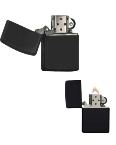 Çakmak Parlak Siyah Benzinli Çakmak Cep Boy Doldurulabilir