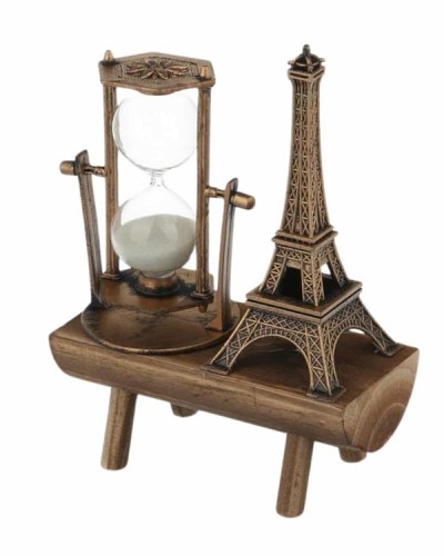 Dekoratif Eyfel Kulesi ve Kum Saati Vintage Tarzı Masa Süsü Biblo