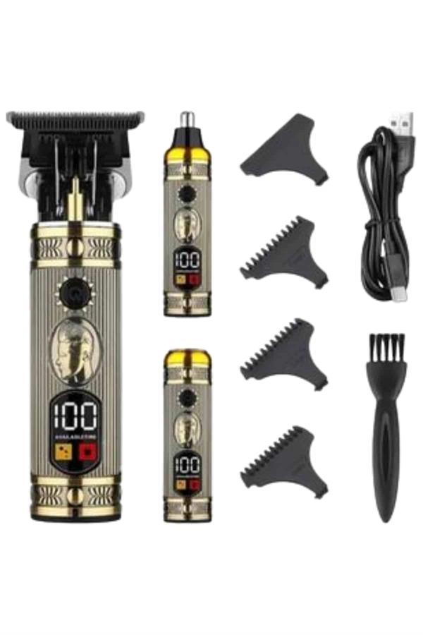 Erkeklere Özel 3 Başlıklı Tıraş Makinesi Saç Sakal Ense Kulak Tıraşına Uygun
