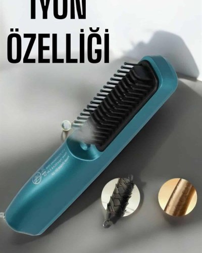 Fön Tarak Sıkı Dişli Şarjlı Taşınabilir Saç Düzleştirici