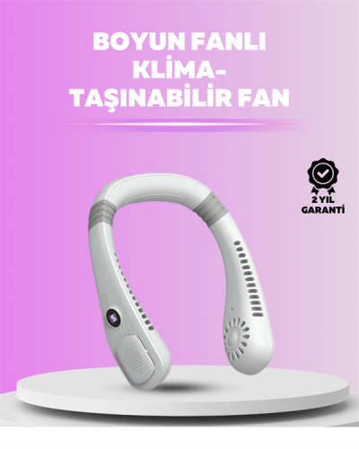 Giyilebilir Bladeless Boyun Fanı | 360° Serinlik, 5 Kademe Rüzgar, USB Şarjlı Sessiz Mini Klima