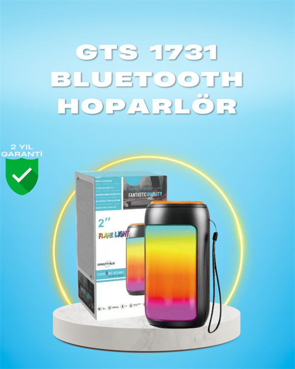 GTS 1731 Bluetooth Hoparlör – Şarjlı, LED Işıklı, FM Radyo Destekli