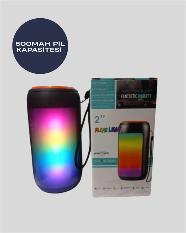 GTS 1731 Mini Bluetooth Hoparlör – LED Işıklı, Taşınabilir ve Çok Fonksiyonlu - Görsel 4