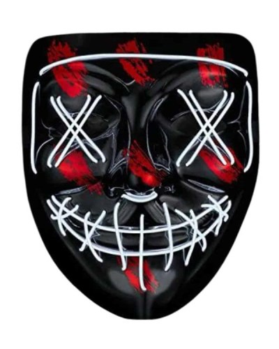Hallowen Parti Maskesi Neon Led Işıklı Maske 3 Modlu Cadılar Bayramı Maskesi
