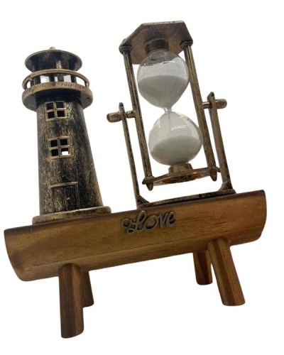 Hediyelik Eşya Retro Ahşap Deniz Feneri Kum Saati Biblo