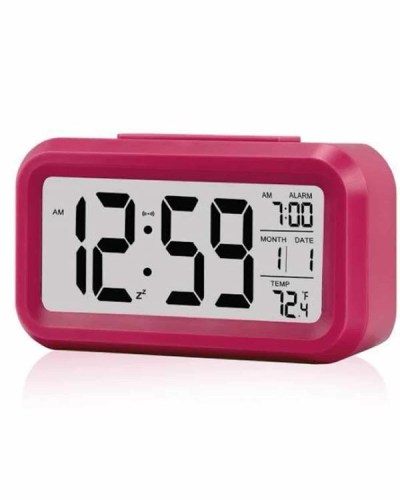 Işıklı Dereceli Masa Ofis Saati Alarmlı Termometre Takvim Çalar Saat