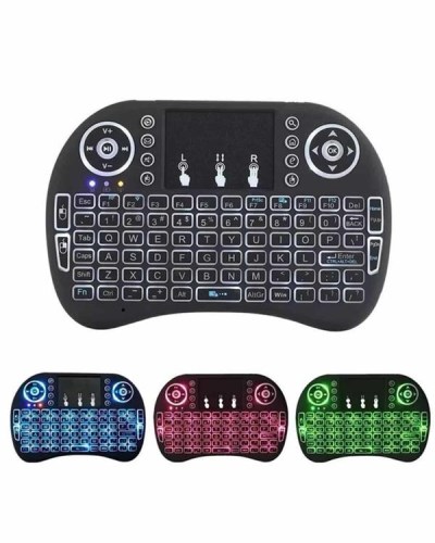 Işıklı Kablosuz Mini Klavye ve Dokunmatik Mouse Seti Türkçe Kablosuz