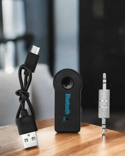 Kablosuz Bluetooth Aux Araç Kiti Siyah Hafıza Kartlı