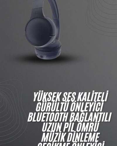 Kablosuz Bluetooth Kulaklık Kulak Üstü Ayarlanabilir Uzun Ömürlü