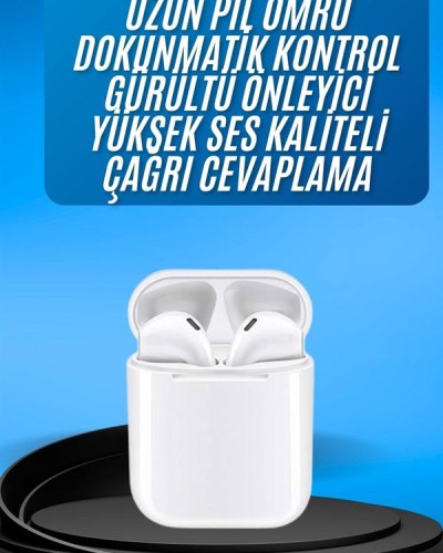 Kablosuz Bluetooth Kulaklık Yeni Nesil Android ve İOS Uyumlu Kulaklık Beyaz