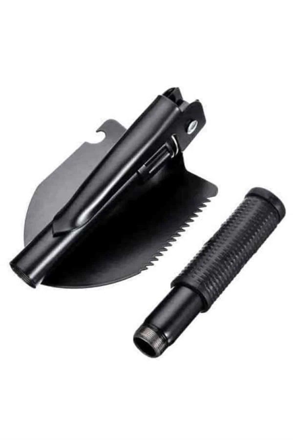 Katlanır Portatif Kazma Kürek Seti Portatif Çelik Taşıma Çantalı Pusulalı