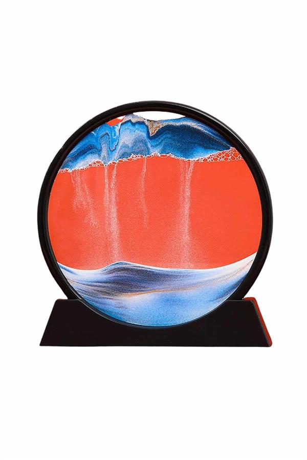 Kum Saati Yuvarlak Şık Kum Tablosu Dekoratif Kum Sulu Kum Saati