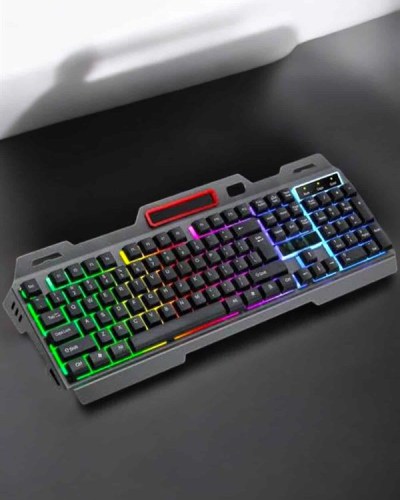 Led Işıklı Oyuncu Klavye Usb Girişli RGB Işıklı Q Klavye Mouse Hediyeli