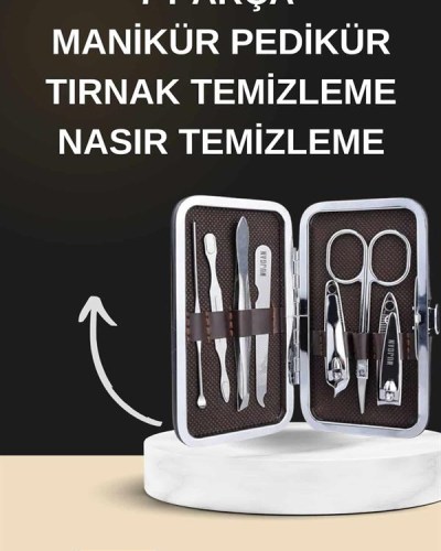 Manikür Pedikür Seti İkili Set El ve Ayak Bakımı Nasır Temizleme Protez Tırnak Çıkarma