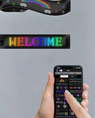 Otomobil Uyumlu Led Matrix Dijital Ekran Bluetooth Bağlantılı