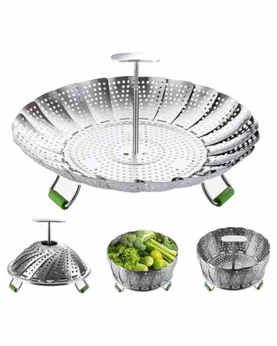 Paslanmaz Çelik Buharda Sebze Pişirme Haşlama Aparatı Buharlı Pişirici