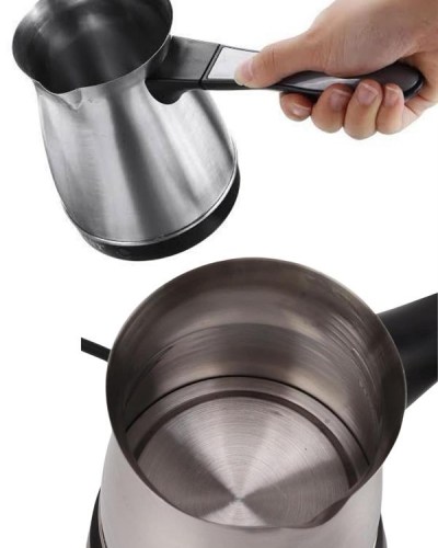 Paslanmaz Çelik Türk Kahvesi Makinesi 6 Fincan Kpasiteli Elektrikli Cezve