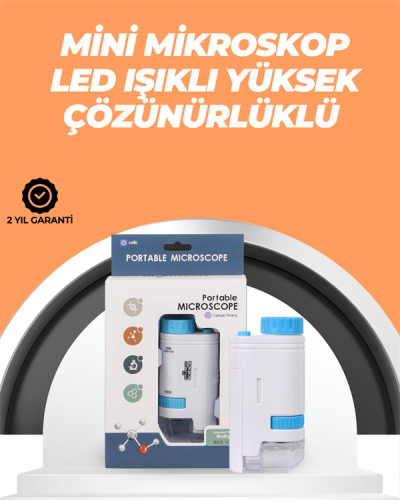 Portatif El Mikroskop – LED Işıklı, Aynı Anda Net Odaklama