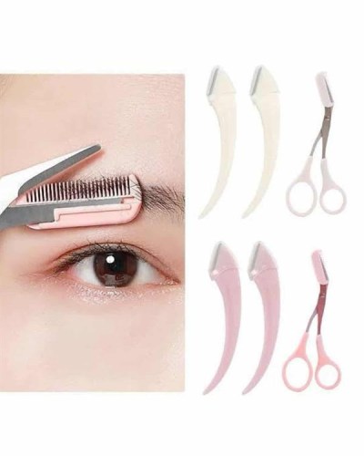 Profesyonel Taraklı Kaş Usturası ve Kaş Makası Bıyık Alma Kaş Usturası