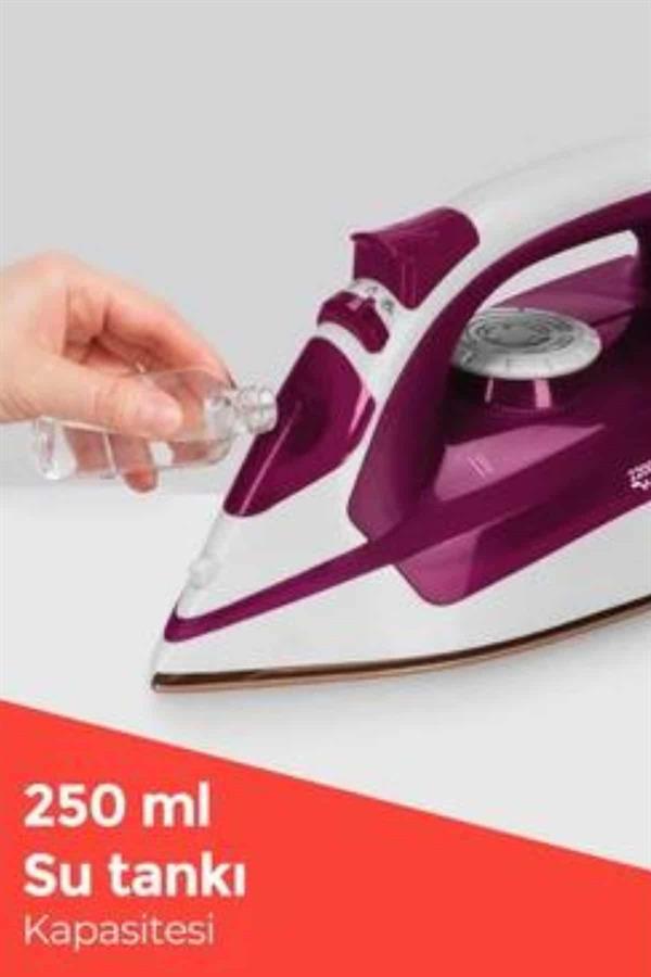 Seramik Tabanlı Kırmızı 2200 Watt Şok Buharlı Ütü - Görsel 4