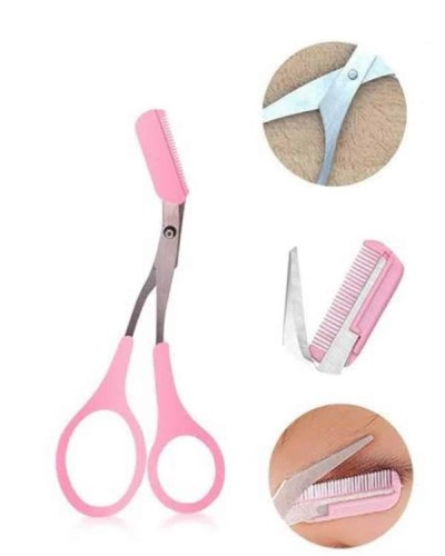 Taraklı Kaş Bıyık Makası Ve Kaş Ustura Seti Kaş Bıyık Tüy Alma Epilasyon Aleti 2'li Set