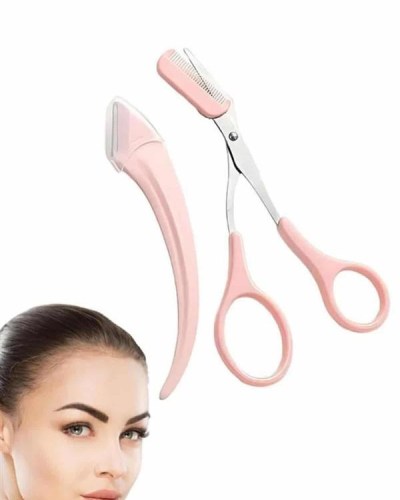 Taraklı Kaş Makası ve Ustura Seti Kaş Düzeltme Makası Kaş Bıyık Alma Aleti