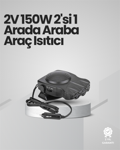 Taşınabilir Araç Isıtıcı ve Fan | 3'ü 1 Arada Fonksiyon, Hava Temizleme, Yaz-Kış Kullanım