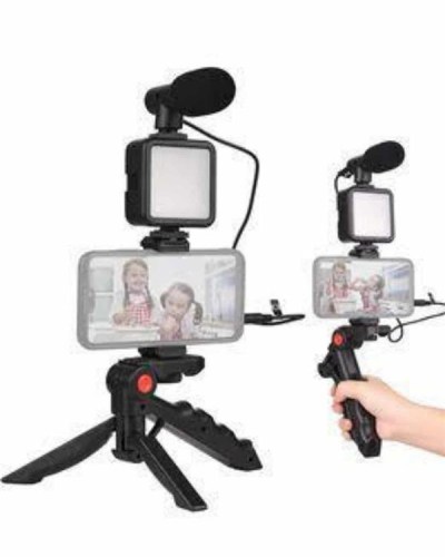 Telefon Tutucu Mini Mikrofonlu Tripod Vlog Çekim Video