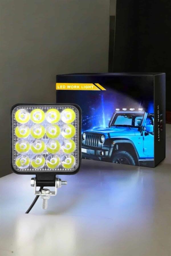 Tepe Lambası Çalışma Lambası Sis Lambası 16 Led Beyaz Led Işık - Görsel 5