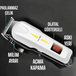 Tıraş Makinesi Uzun Ömürlü Batarya, Keskin Bıçaklar ve Profesyonel